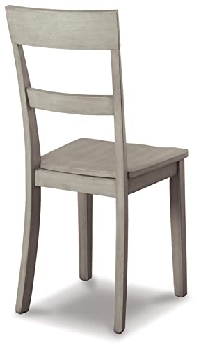 Signature Design by Ashley Loratti Modern Farmhouse Weathered Wood Dining Chair, 2 Count, Gray