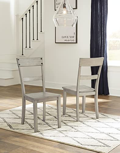 Signature Design by Ashley Loratti Modern Farmhouse Weathered Wood Dining Chair, 2 Count, Gray