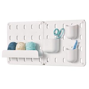 iDesign Cade BPA-Free Plastic Modular Hanging Pegboard Organizer Storage Shelf, 12.71" x 3.7" x 2.25", Matte White