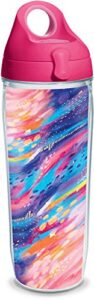 tervis etta vee happy abstract made in usa double walled insulated tumbler travel cup keeps drinks cold & hot, 24oz water bottle, classic