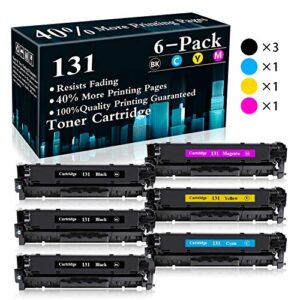 6 Pack (3BK+C+M+Y) Cartridge 131 Remanufactured Toner Replacement for Canon Color MF8280Cw MF8230Cn MF620C MF621Cn MF624Cw MF628Cw MF623Cn MF626Cn LBP7110Cw LBP5050 MF8280Cw MF8230Cn Printer