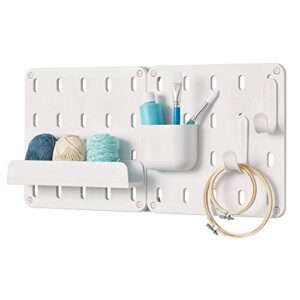 iDesign Cade BPA-Free Plastic Modular Hanging Pegboard Organizer Single Storage Hooks, 4.88" x 2.67" x 1.25", Matte White