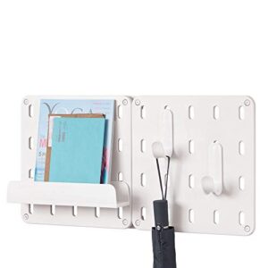 iDesign Cade BPA-Free Plastic Modular Hanging Pegboard Organizer Single Storage Hooks, 4.88" x 2.67" x 1.25", Matte White