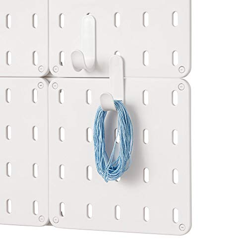 iDesign Cade BPA-Free Plastic Modular Hanging Pegboard Organizer Single Storage Hooks, 4.88" x 2.67" x 1.25", Matte White