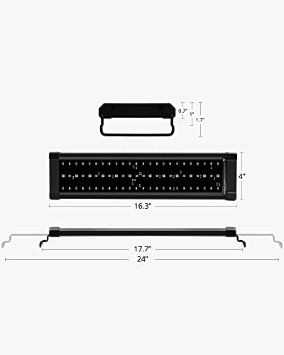 NICREW ClassicLED Marine Aquarium Light, LED Light with Dual-Channel Timer for Saltwater Fish and Reef Tanks, 18 to 24-Inch, 20-Watt