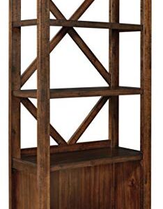 Signature Design by Ashley Baldridge Rustic 78" Bookcase with 4 Shelves, Distressed Brown