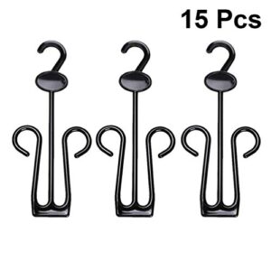 LIOOBO Pack of 15 Shoe Display Hook Shoes Drying Rack Plastic Shoes Hanger for Shop Home Supermarket Mall Black