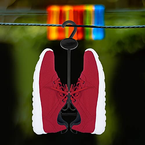 LIOOBO Pack of 15 Shoe Display Hook Shoes Drying Rack Plastic Shoes Hanger for Shop Home Supermarket Mall Black