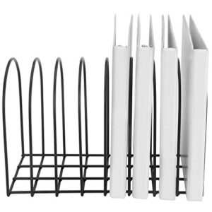 MyGift Large Desktop Document Holder, Black Metal Wire File Folder Organizer Rack with 8-Slots and Arch Design