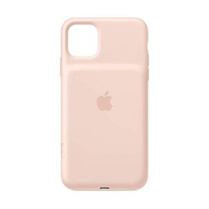 apple apple iphone 11 pro max smart battery silicone case with wireless charging - pink sand