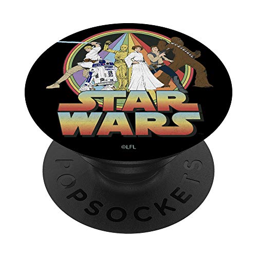 Star Wars Retro Rainbow Group Shot PopSockets Grip and Stand for Phones and Tablets