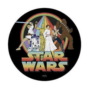 Star Wars Retro Rainbow Group Shot PopSockets Grip and Stand for Phones and Tablets