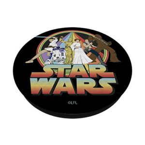Star Wars Retro Rainbow Group Shot PopSockets Grip and Stand for Phones and Tablets