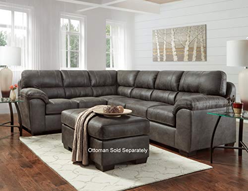 Roundhill Furniture Tirana Sectional, Sequoia Ash