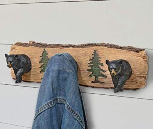 black forest decor bears and pines wall hooks