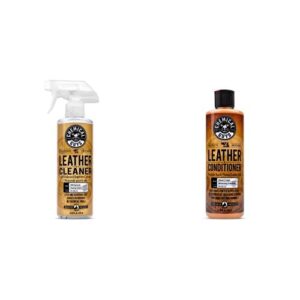 chemical guys spi_208_16 colorless and odorless leather cleaner (16 oz) with spi_401_16 vintage series leather conditioner (16 oz)