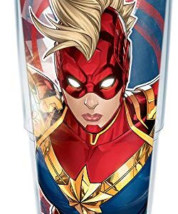 Tervis Made in USA Double Walled Captain Marvel Insulated Tumbler Cup Keeps Drinks Cold & Hot, 24oz, Mohawk