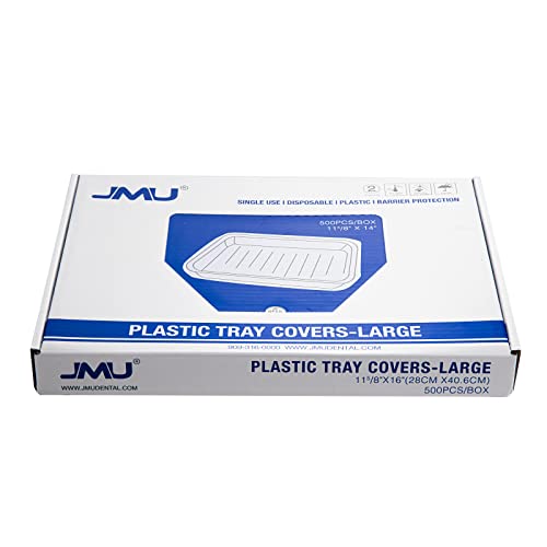 JMU Dental Tray Covers, Disposable Clear Plastic Sleeve, Midwest Size E 11.6" x 16", Box of 500