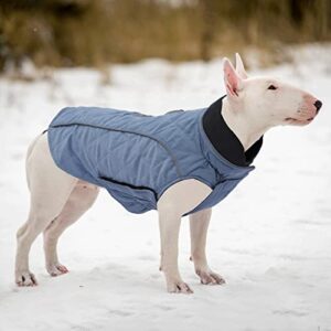 Pethiy Dog Cold Weather Vest Waterproof Windproof Reversible Dog Apparel Winter Coat Warm Dog Outfits for Small Dogs-Blue M