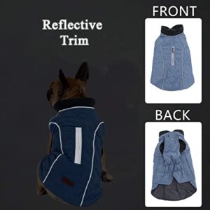 Pethiy Dog Cold Weather Vest Waterproof Windproof Reversible Dog Apparel Winter Coat Warm Dog Outfits for Small Dogs-Blue M