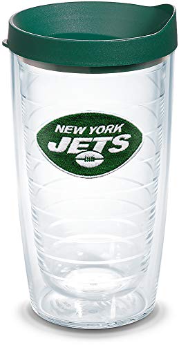 Tervis Made in USA Double Walled NFL New York Jets Insulated Tumbler Cup Keeps Drinks Cold & Hot, 16oz, Primary Logo