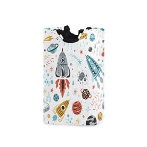 blueangle cartoon rockets laundry basket clothes hamper collapsible durable dirty clothes large storage laundry organizer