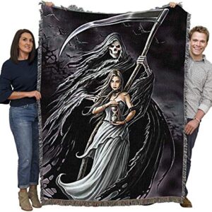 Pure Country Weavers Summon The Reaper Blanket by Anne Stokes Gothic Collection - Gift Fantasy Grim Reaper Tapestry Throw Woven from Cotton - Made in The USA (72x54)