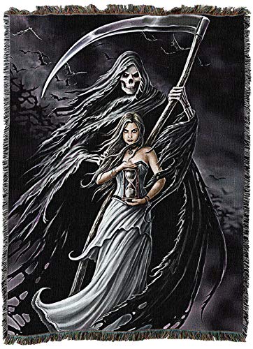 Pure Country Weavers Summon The Reaper Blanket by Anne Stokes Gothic Collection - Gift Fantasy Grim Reaper Tapestry Throw Woven from Cotton - Made in The USA (72x54)