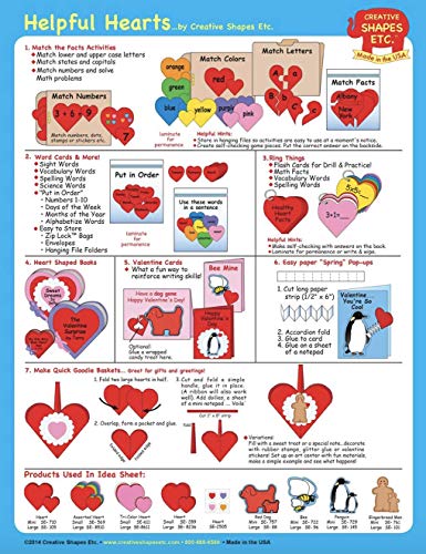 124 in a Pack- Valentine's Large Creative Cut-Out Set, 4 assortments Hearts, 5.5” Cut-Outs Classroom Décor, Valentine's Day Theme, and Craft Activities for Kids