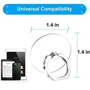 Jsoerpay Cell Phone Ring Holder, Transparent Ring Holder 360°Rotation Finger Ring Stand, Clear Cell Phone Kickstand Compatible with Most of Phones, Tablet and Case, (2Silver+1Black+1Rose Gold)