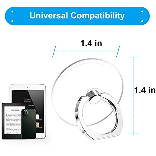 Jsoerpay Cell Phone Ring Holder, Transparent Ring Holder 360°Rotation Finger Ring Stand, Clear Cell Phone Kickstand Compatible with Most of Phones, Tablet and Case, (2Silver+1Black+1Rose Gold)