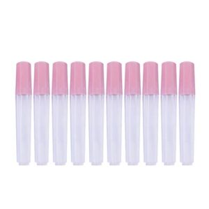 10pcs clear plastic needles storage tubes sewing needle container holder organizer with cap 10cm pink sewing case