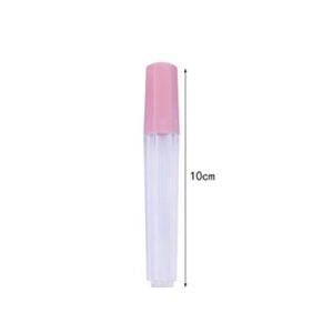 10pcs Clear Plastic Needles Storage Tubes Sewing Needle Container Holder Organizer with Cap 10cm Pink Sewing Case