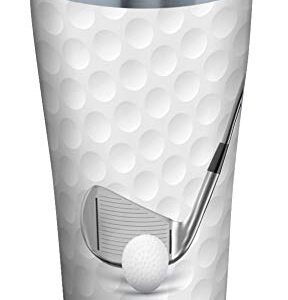 Tervis 1356247 Golf Ball Texture with Club Stainless Steel Insulated Tumbler with Clear and Black Hammer Lid, 20oz, Silver