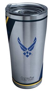 tervis air force forever proud triple walled insulated tumbler travel cup keeps drinks cold & hot, 20oz legacy, stainless steel