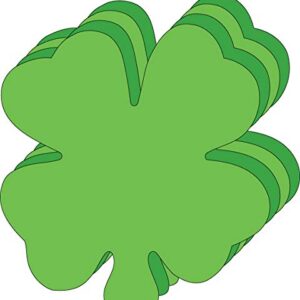 5.5" Large Assorted Color Creative Foam Cut-Outs - Assorted Green Four Leaf Clover 15 Cut-Outs in a Pack for Kids’ Irish Crafts and St. Patrick's Day School Craft Projects, St. Patty’s Day Craft.