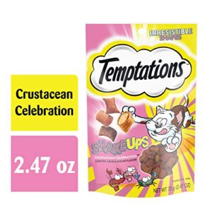 TEMPTATIONS ShakeUps Crunchy and Soft Cat Treats, Crustacean Celebration Flavor, (12) 2.47 oz. Pouches