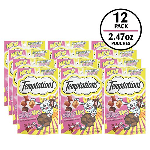 TEMPTATIONS ShakeUps Crunchy and Soft Cat Treats, Crustacean Celebration Flavor, (12) 2.47 oz. Pouches