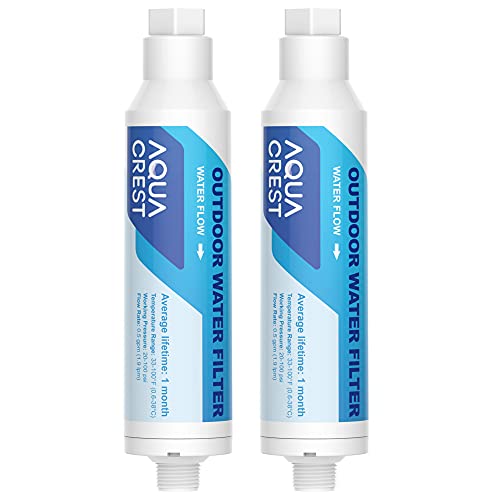 AQUACREST Inline Water Filter, Dedicated for Car Washing, Window & Yard Cleaning, Effectively Reduce Hard Water Spots, Soften Water, Upgraded Formula, Pack of 2