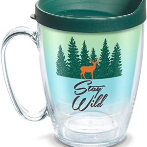 Tervis Made in USA Double Walled Stay Wild Insulated Tumbler Cup Keeps Drinks Cold & Hot, 16oz Mug, Clear