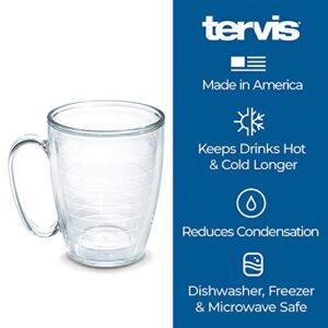 Tervis Made in USA Double Walled Stay Wild Insulated Tumbler Cup Keeps Drinks Cold & Hot, 16oz Mug, Clear