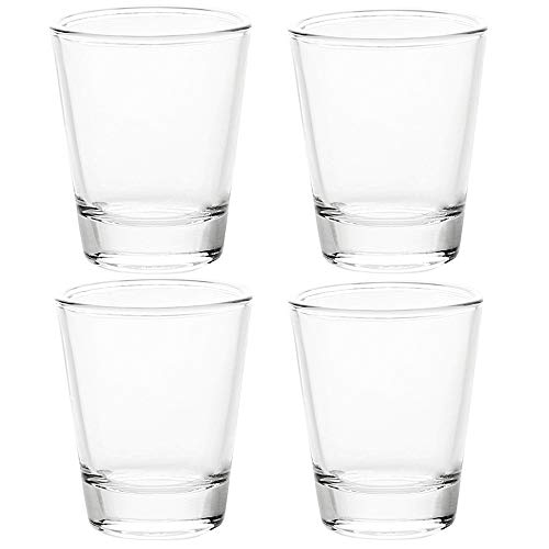 BCnmviku 1.5 oz Shot Glasses Sets with Heavy Base, Clear Shot Glass (4 Pack)