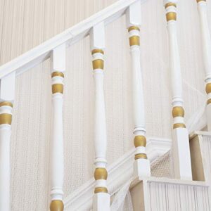 Banister Guard for Baby - 10ft x 3ft, Child Safety Net, Stair Railing Proof Mesh for Kids, Toys, Pets - White