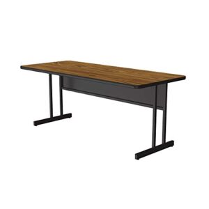correll 30"x60" econoline training & computer table, medium oak melamine top, desk height office work station, all steel frame (ws3060m-06)