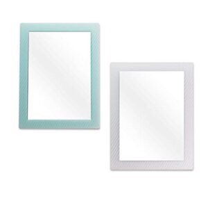 2 pack magnetic locker mirror for school locker, refrigerator, office cabinet, 6.3" x 4.8", locker accessories rectangular mirror for girls and boys (soft mint and white)