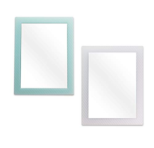 2 Pack Magnetic Locker Mirror for School Locker, Refrigerator, Office Cabinet, 6.3" x 4.8", Locker Accessories Rectangular Mirror for Girls and Boys (Soft Mint and White)