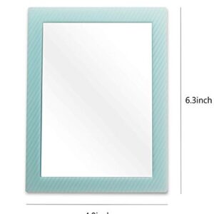 2 Pack Magnetic Locker Mirror for School Locker, Refrigerator, Office Cabinet, 6.3" x 4.8", Locker Accessories Rectangular Mirror for Girls and Boys (Soft Mint and White)