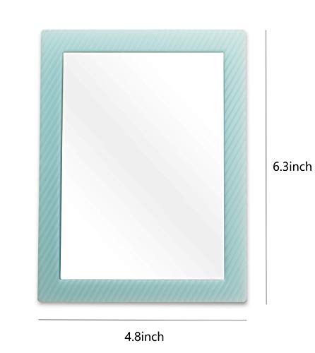 2 Pack Magnetic Locker Mirror for School Locker, Refrigerator, Office Cabinet, 6.3" x 4.8", Locker Accessories Rectangular Mirror for Girls and Boys (Soft Mint and White)