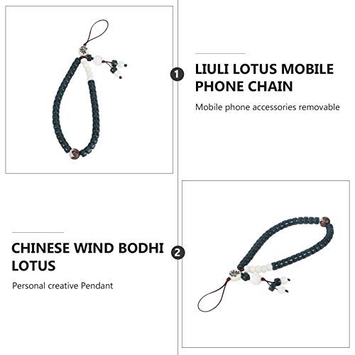 UKCOCO Phone Charm Key Chain Hand Wrist Strap Chinese Style Bodhi Lotus Phone Charm Pendant Hanging Chain for Car Key Holder Bag Decor