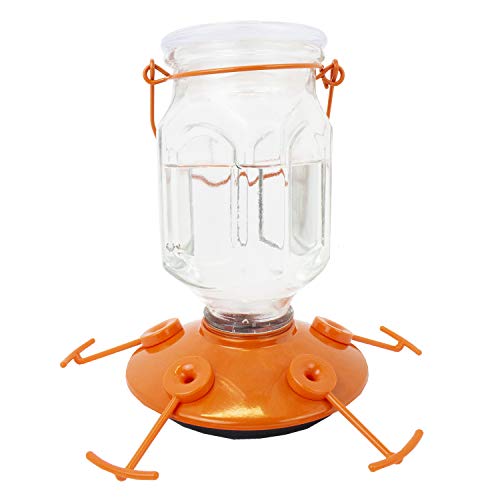 Perky-Pet 9113-2 Top-Fill Glass Oriole Feeder – 22 Oz, Orange